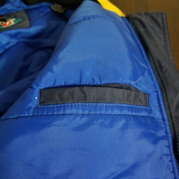 Vintage Colorblock Ski Coat Parka M Mens Retro Streetwear Belted Jacket SASSON - Picture 7 of 11